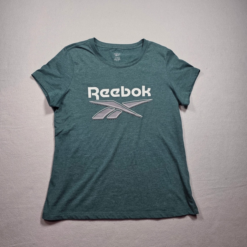 Reebok Graphic Tee - Dark Green.- Women's Size Large